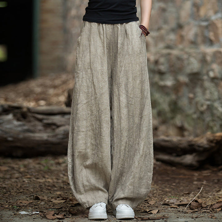 Pantalon sarouel rétro tie-dye Buddha Stones pour femme, pantalon de yoga décontracté avec poches
