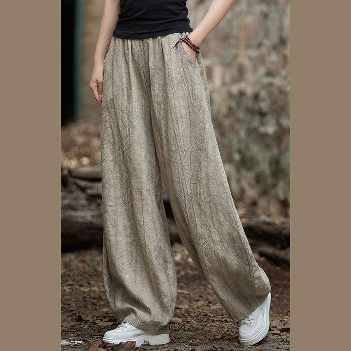 Pantalon sarouel rétro tie-dye Buddha Stones pour femme, pantalon de yoga décontracté avec poches