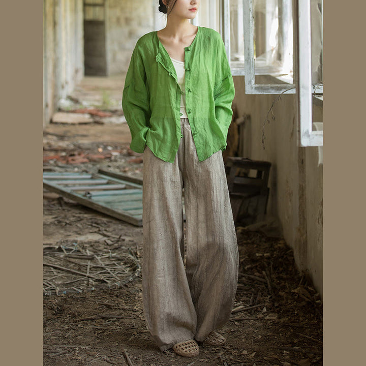 Pantalon sarouel rétro tie-dye Buddha Stones pour femme, pantalon de yoga décontracté avec poches