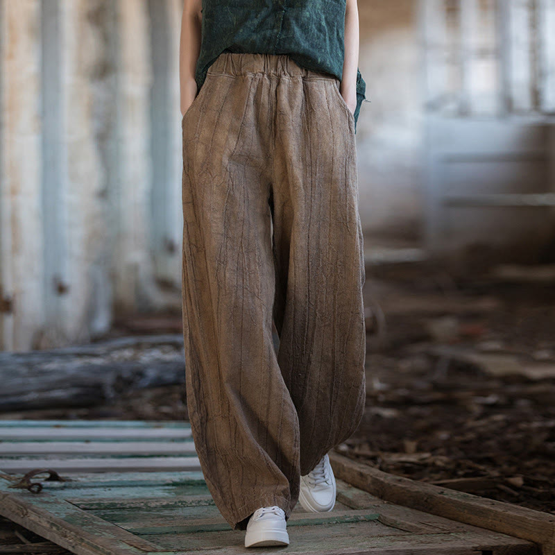 Pantalon sarouel rétro tie-dye Buddha Stones pour femme, pantalon de yoga décontracté avec poches