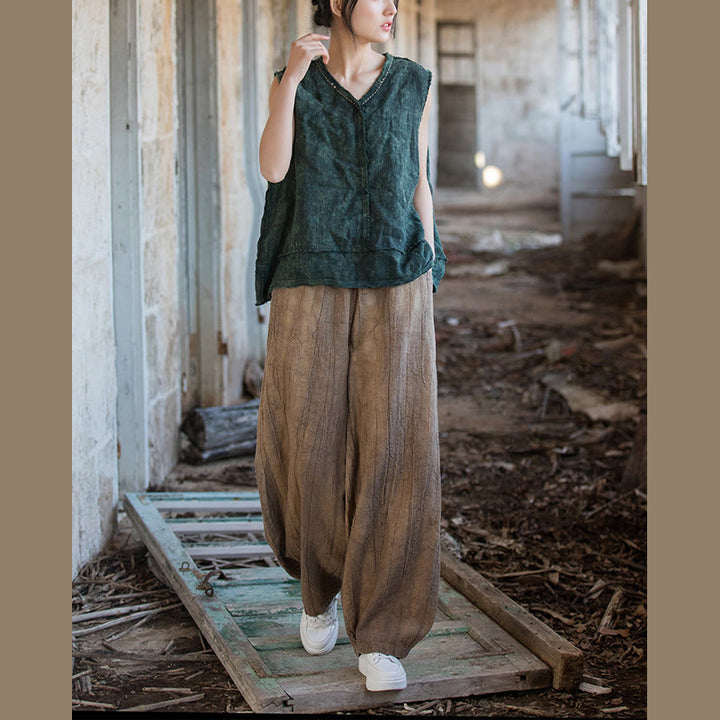 Pantalon sarouel rétro tie-dye Buddha Stones pour femme, pantalon de yoga décontracté avec poches - image 25