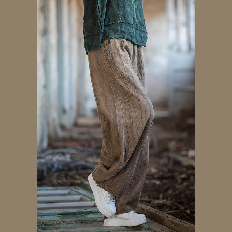 Pantalon sarouel rétro tie-dye Buddha Stones pour femme, pantalon de yoga décontracté avec poches