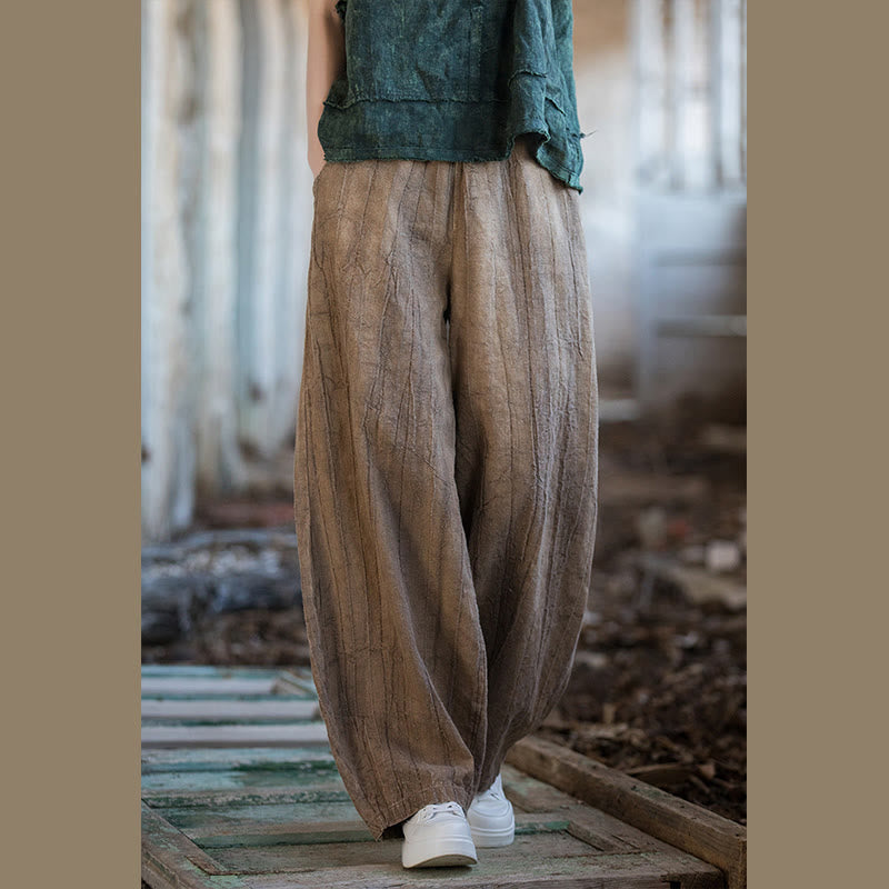 Pantalon sarouel rétro tie-dye Buddha Stones pour femme, pantalon de yoga décontracté avec poches