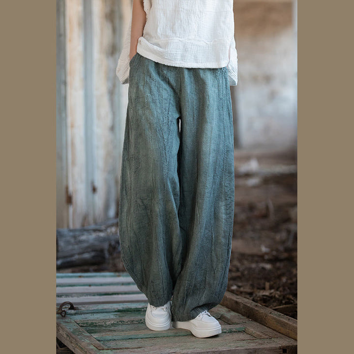 Pantalon sarouel rétro tie-dye Buddha Stones pour femme, pantalon de yoga décontracté avec poches