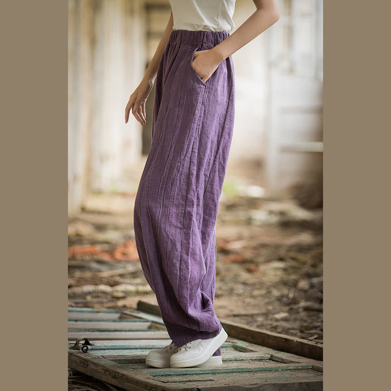 Pantalon sarouel rétro tie-dye Buddha Stones pour femme, pantalon de yoga décontracté avec poches