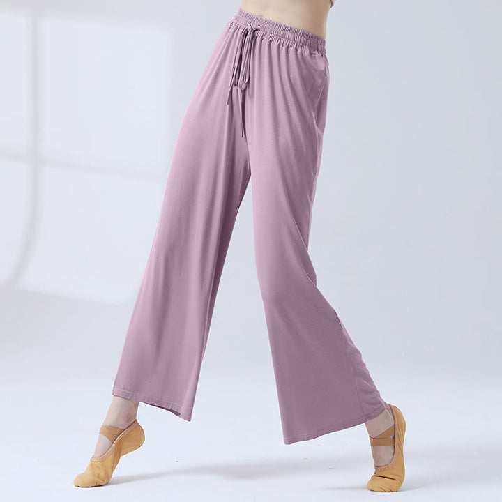 Pantalon ample à jambes larges avec cordon de serrage en modal Buddha Stones pour le yoga et la danse - Chardon - US12，UK/AU16，EU44 (3XL) - image 11