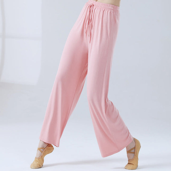 Pantalon ample à jambes larges avec cordon de serrage en modal Buddha Stones pour le yoga et la danse - Rose - US12，UK/AU16，EU44 (3XL) - image 17