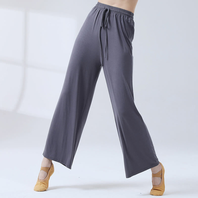 Pantalon ample à jambes larges avec cordon de serrage en modal Buddha Stones pour le yoga et la danse - Gris ardoise - US12，UK/AU16，EU44 (3XL) - image 22