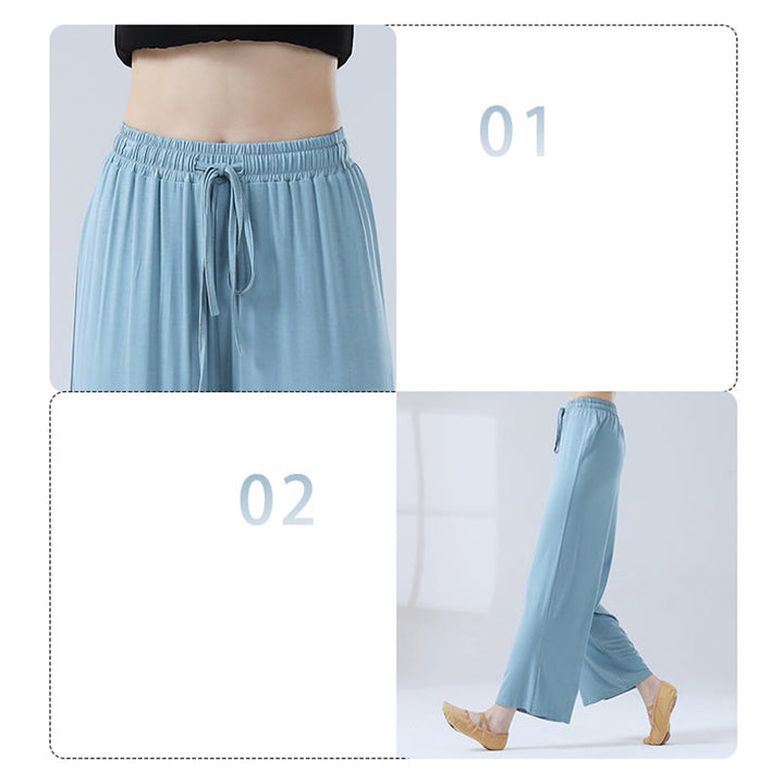 Pantalon ample à jambes larges avec cordon de serrage en modal Buddha Stones pour le yoga et la danse - image 8