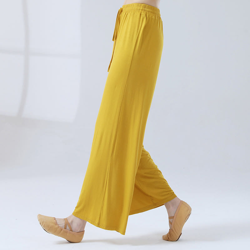 Pantalon ample à jambes larges avec cordon de serrage en modal Buddha Stones pour le yoga et la danse - image 15
