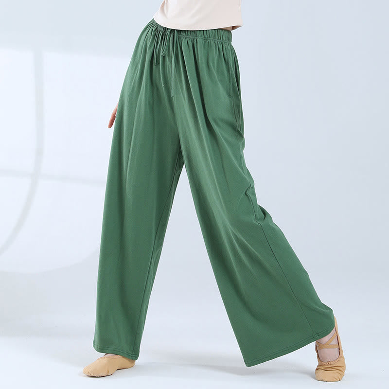 Pantalon ample en Buddha Stones avec cordon de serrage et poches pour yoga et danse - Vert - US6，UK/AU10，EU38 (XL) - image 0