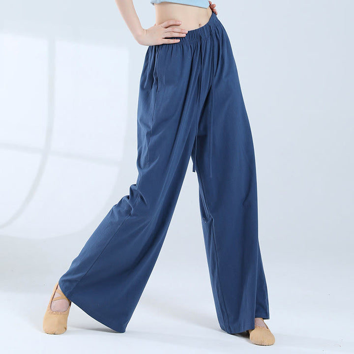 Pantalon ample en Buddha Stones avec cordon de serrage et poches pour yoga et danse - Bleu - US6，UK/AU10，EU38 (XL) - image 36