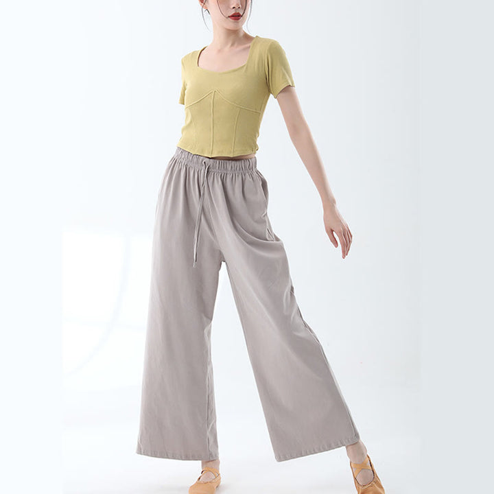 Pantalon ample en Buddha Stones avec cordon de serrage et poches pour yoga et danse