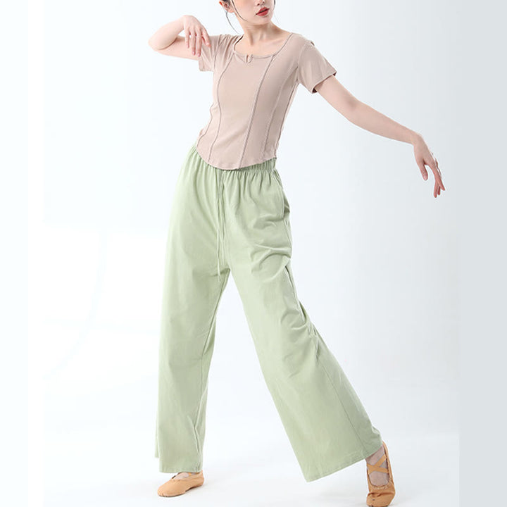 Pantalon ample en Buddha Stones avec cordon de serrage et poches pour yoga et danse