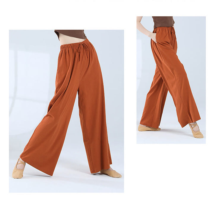 Pantalon ample en Buddha Stones avec cordon de serrage et poches pour yoga et danse - image 34