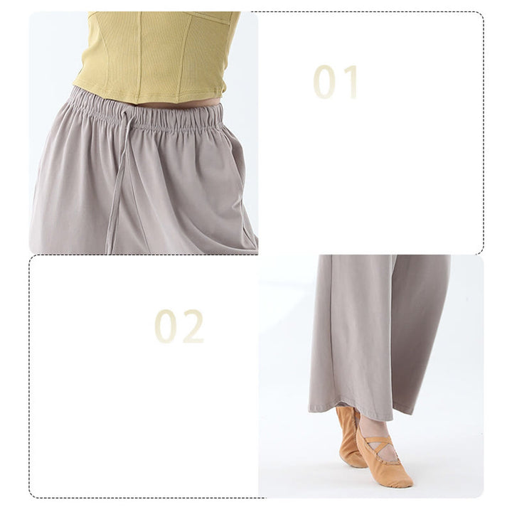 Pantalon ample en Buddha Stones avec cordon de serrage et poches pour yoga et danse