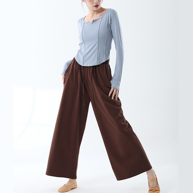 Pantalon ample en Buddha Stones avec cordon de serrage et poches pour yoga et danse