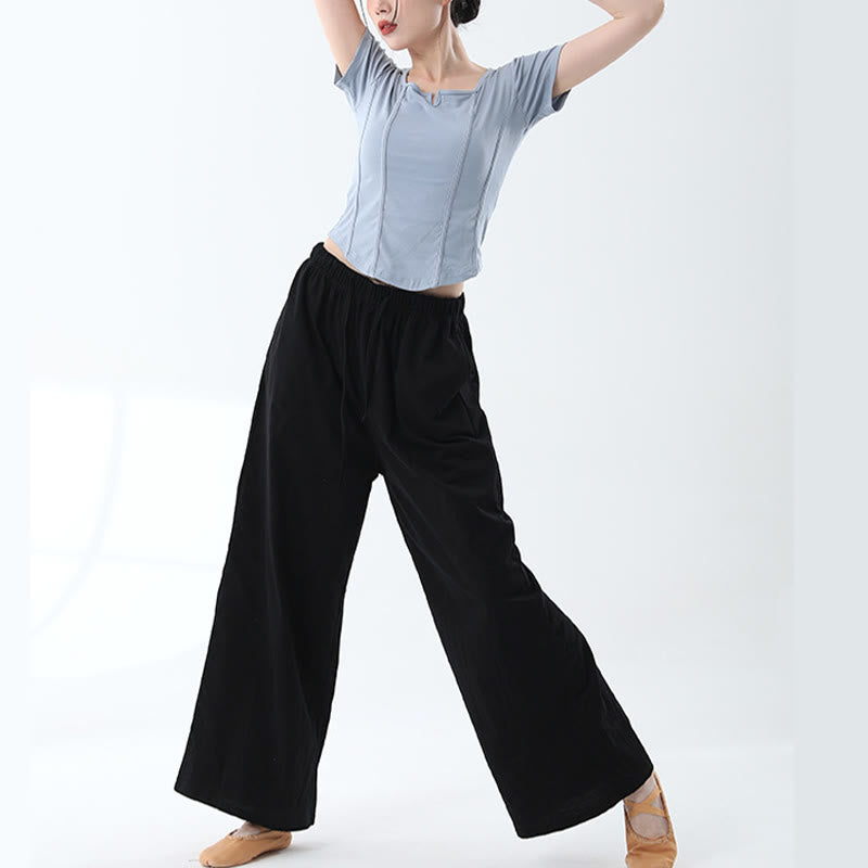 Pantalon ample en Buddha Stones avec cordon de serrage et poches pour yoga et danse