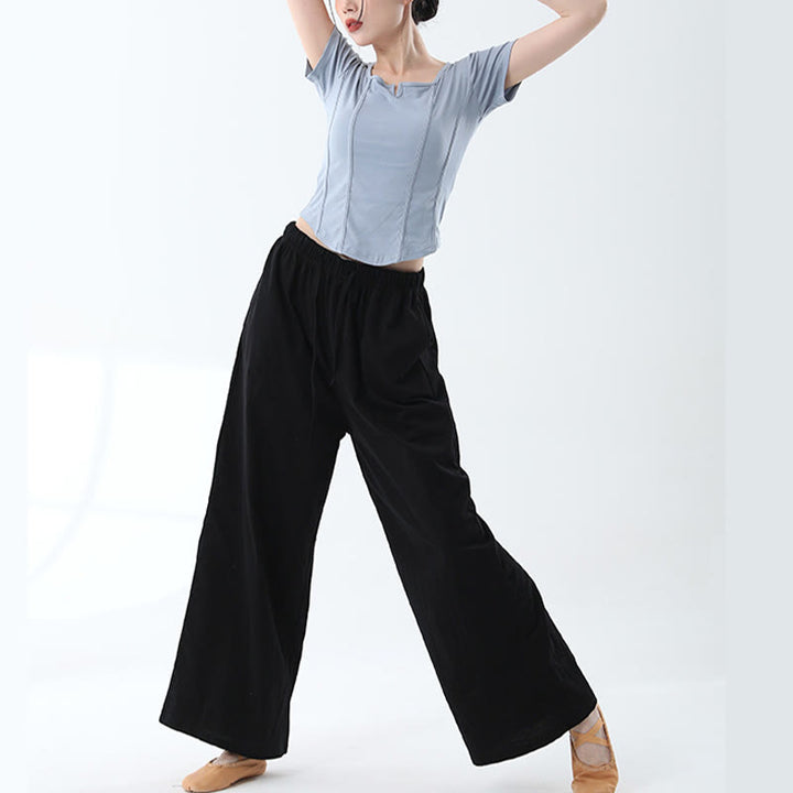 Pantalon ample en Buddha Stones avec cordon de serrage et poches pour yoga et danse