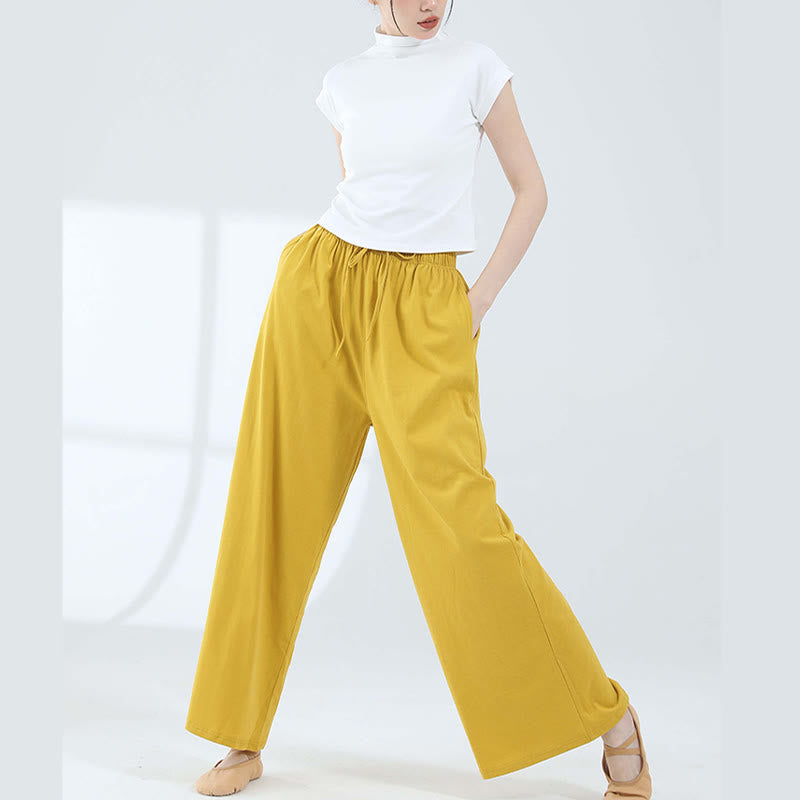 Pantalon ample en Buddha Stones avec cordon de serrage et poches pour yoga et danse