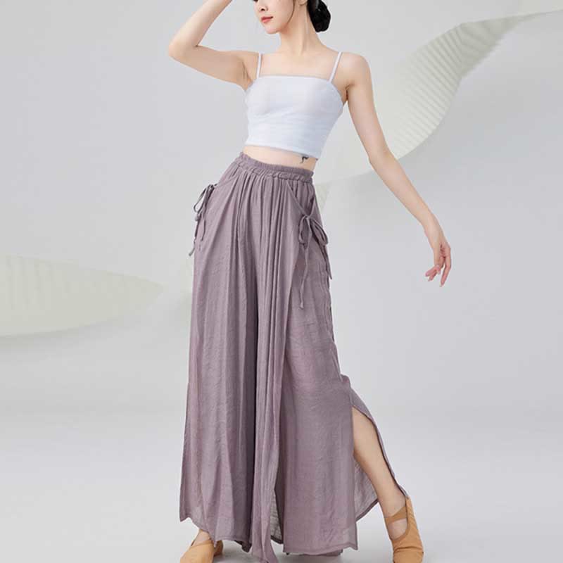 Pantalon ample en coton et lin de couleur unie avec Buddha Stones pour le yoga et la danse classique - image 5