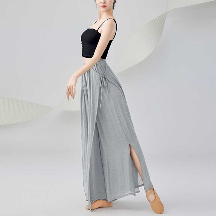 Pantalon ample en coton et lin de couleur unie avec Buddha Stones pour le yoga et la danse classique - image 8
