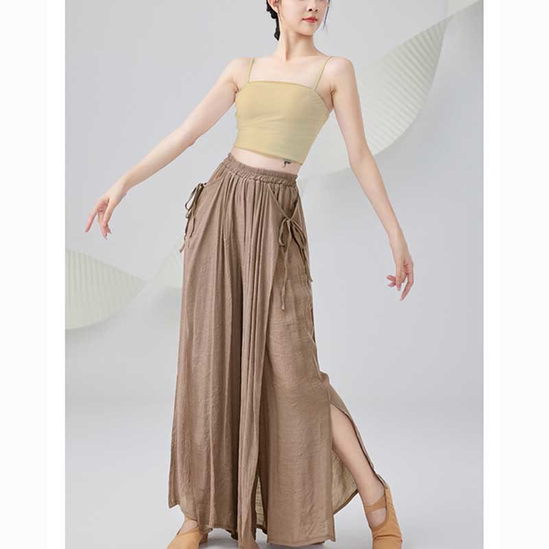 Pantalon ample en coton et lin de couleur unie avec Buddha Stones pour le yoga et la danse classique - image 10