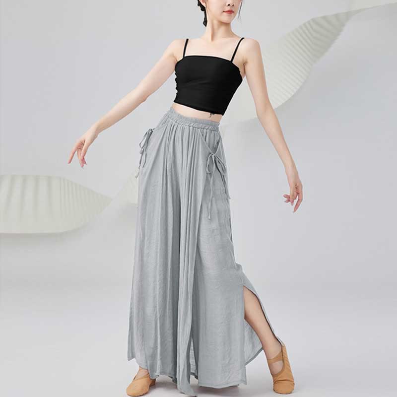 Pantalon ample en coton et lin de couleur unie avec Buddha Stones pour le yoga et la danse classique - image 7