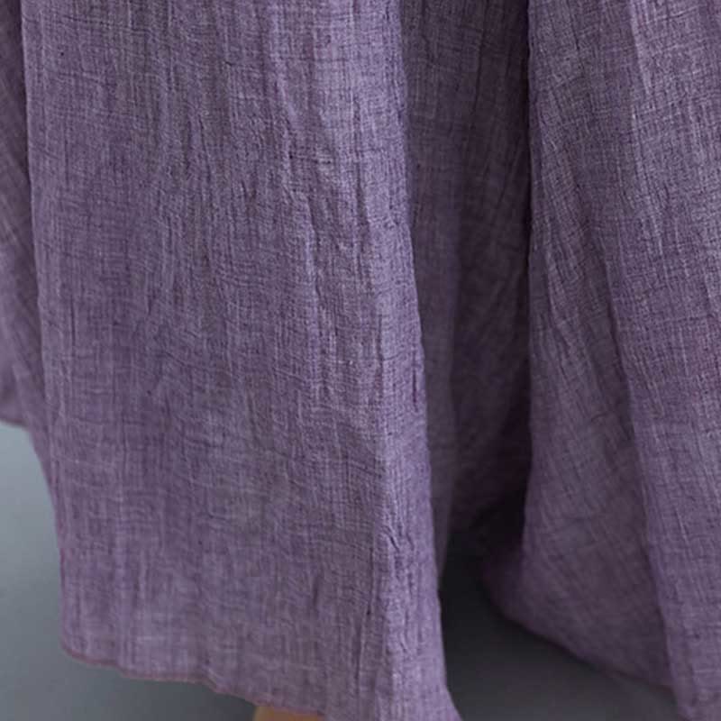 Pantalon large décontracté en coton et lin pour femme avec Buddha Stones pour le yoga et la danse