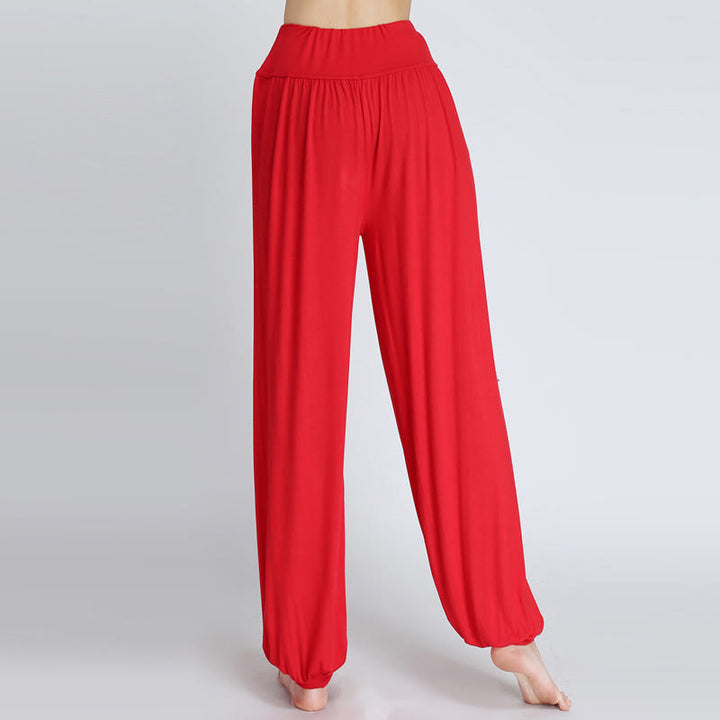 Pantalon sarouel long en modal de couleur unie avec Buddha Stones - image 27