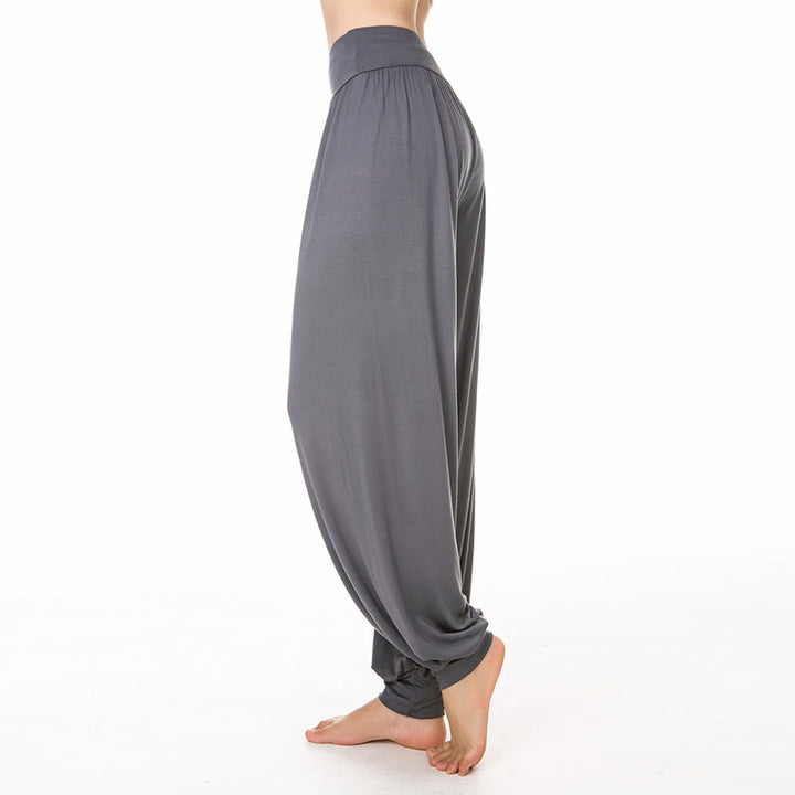 Pantalon sarouel long en modal de couleur unie avec Buddha Stones - Gris foncé - US14，UK/AU18，EU46 (3XL) - image 16