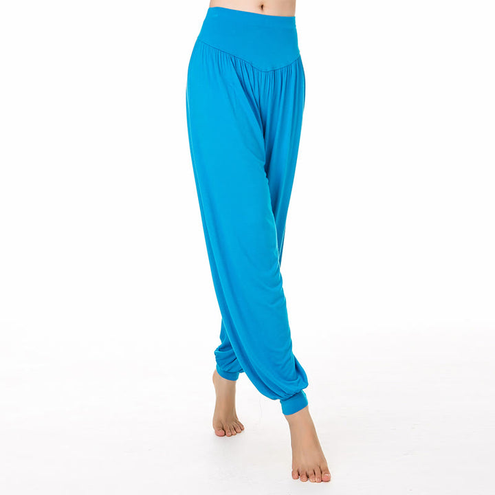 Pantalon sarouel long en modal de couleur unie avec Buddha Stones - Bleu - US14，UK/AU18，EU46 (3XL) - image 42