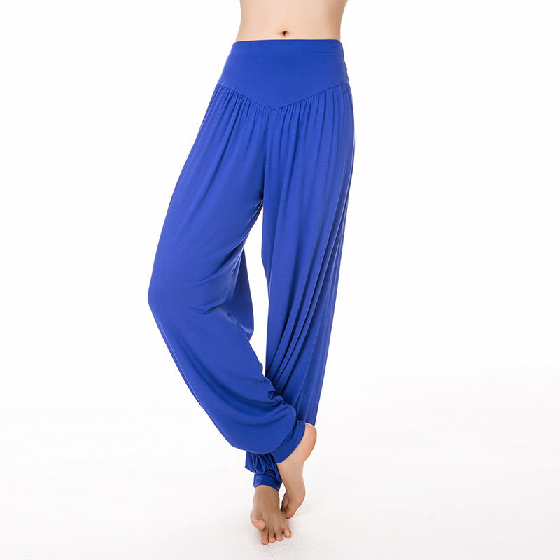 Pantalon de yoga long harem uni couleur Buddha Stones - Bleu royal - US14，UK/AU18，EU46 (3XL) - image 39