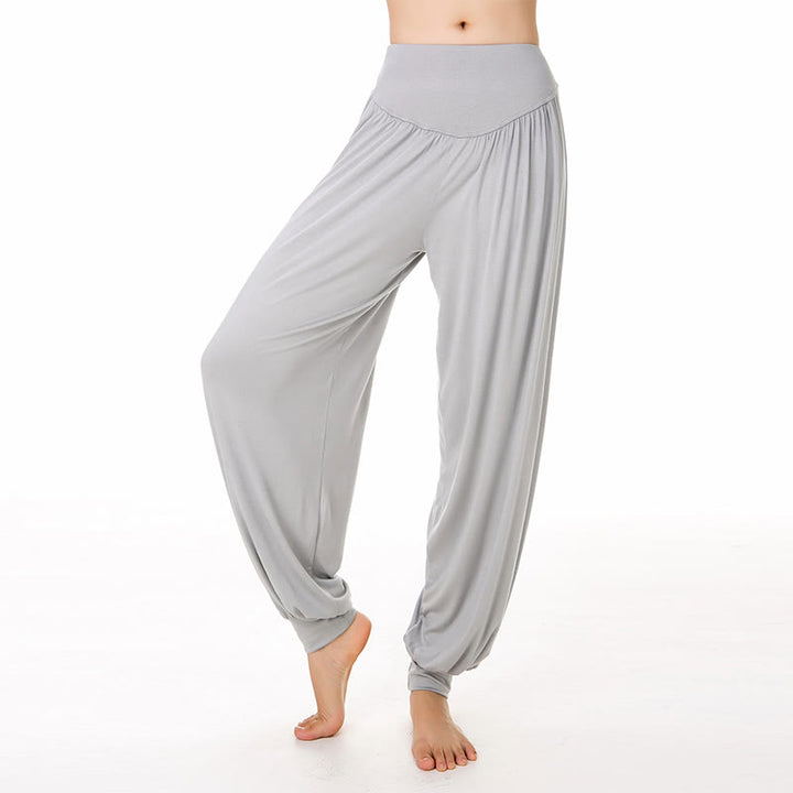 Pantalon sarouel long en modal de couleur unie avec Buddha Stones - Gris - US14，UK/AU18，EU46 (3XL) - image 9