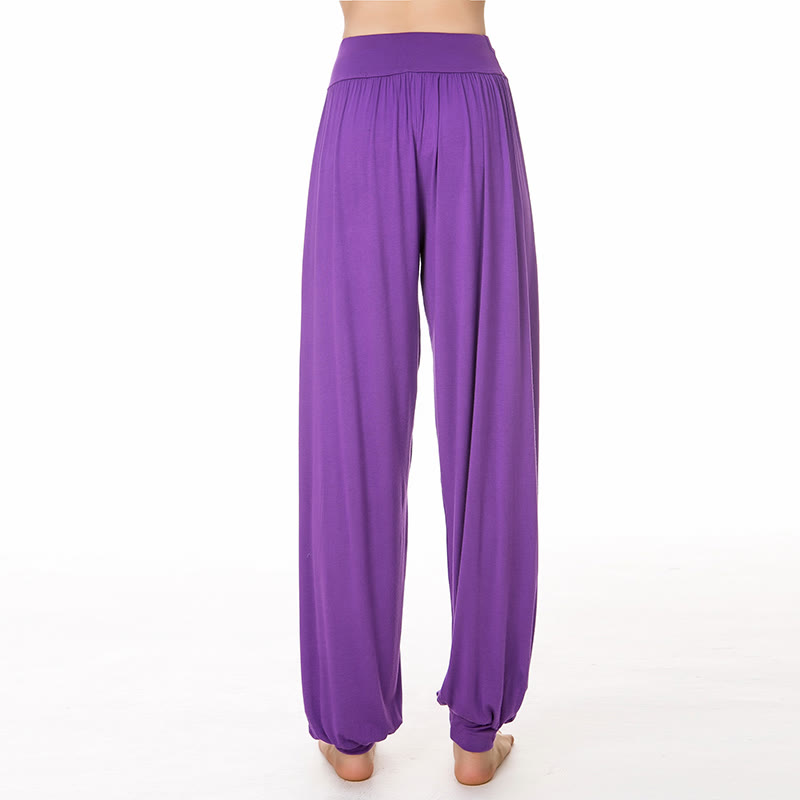 Pantalon sarouel long en modal de couleur unie avec Buddha Stones - image 1