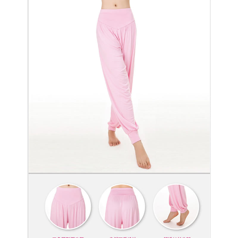 Pantalon sarouel long en modal de couleur unie avec Buddha Stones - image 15