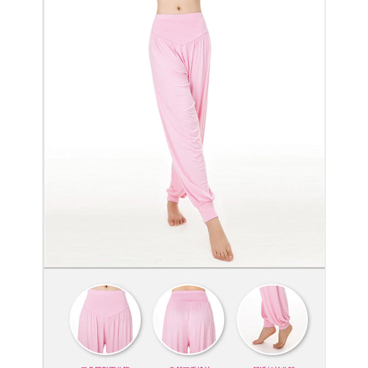 Pantalon sarouel long en modal de couleur unie avec Buddha Stones - image 15