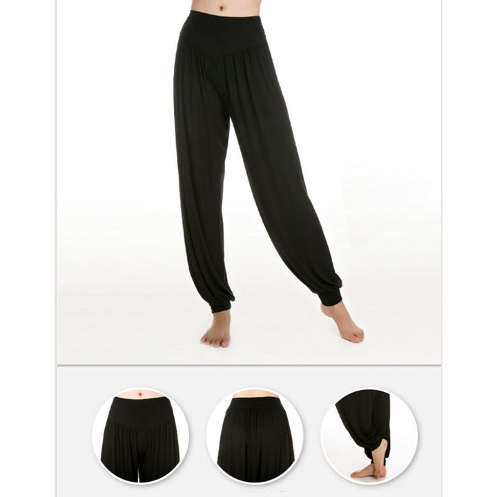 Pantalon de yoga long harem uni couleur Buddha Stones - image 24