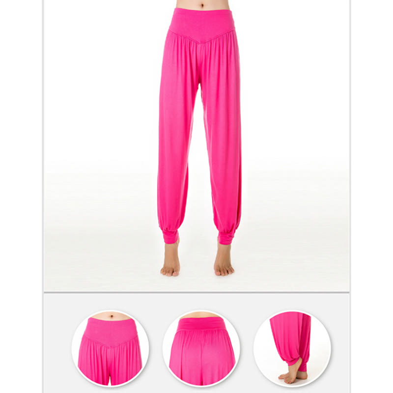 Pantalon de yoga long harem uni couleur Buddha Stones - image 20