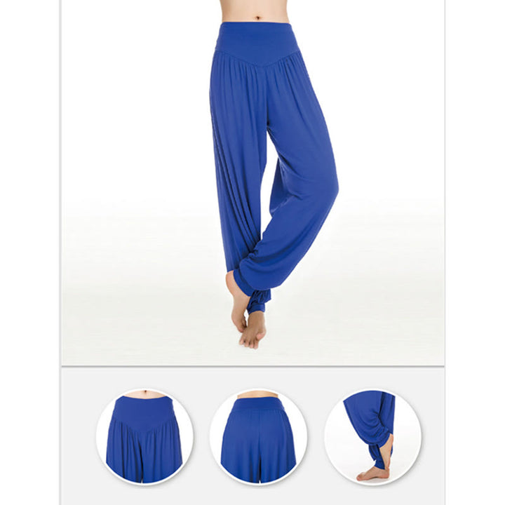 Pantalon sarouel long en modal de couleur unie avec Buddha Stones - image 41