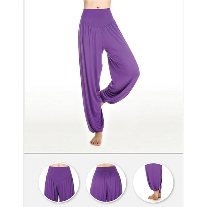 Pantalon de yoga long harem uni couleur Buddha Stones - image 4