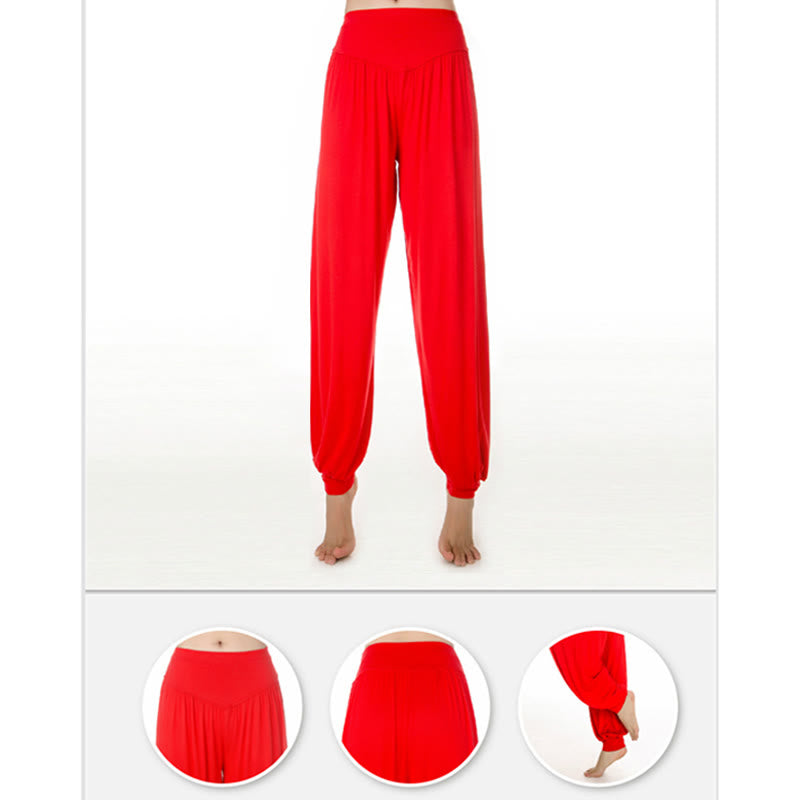 Pantalon sarouel long en modal de couleur unie avec Buddha Stones - image 30