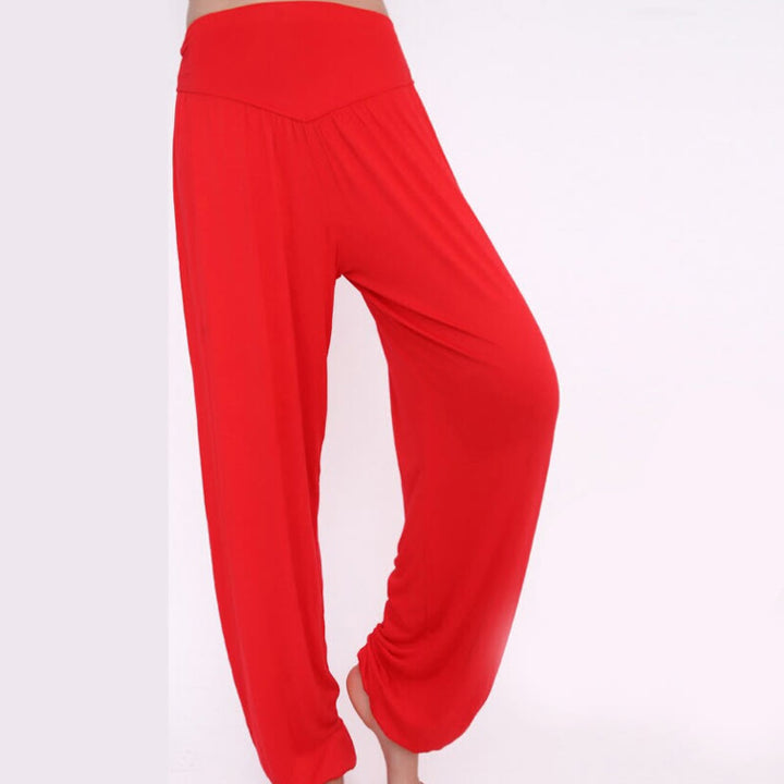 Pantalon sarouel long en modal de couleur unie avec Buddha Stones - image 28