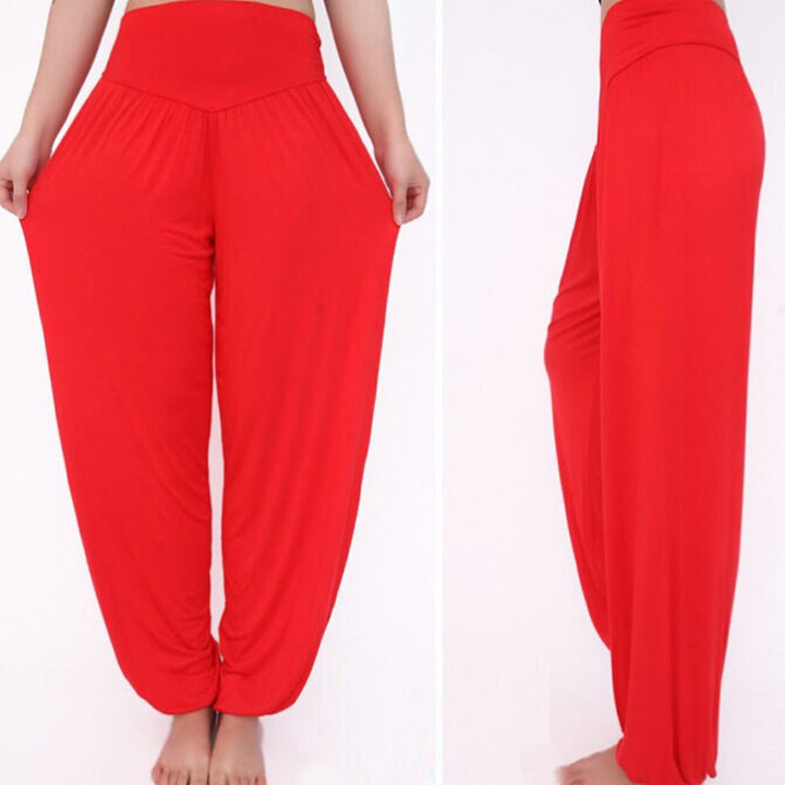 Pantalon sarouel long en modal de couleur unie avec Buddha Stones - image 31