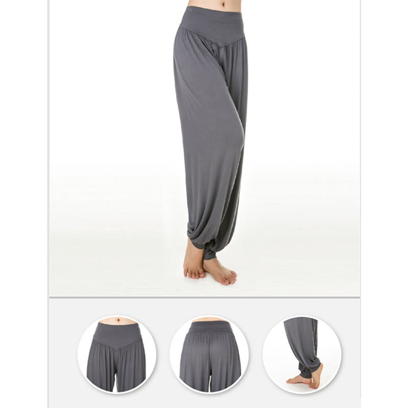 Pantalon sarouel long en modal de couleur unie avec Buddha Stones - image 19