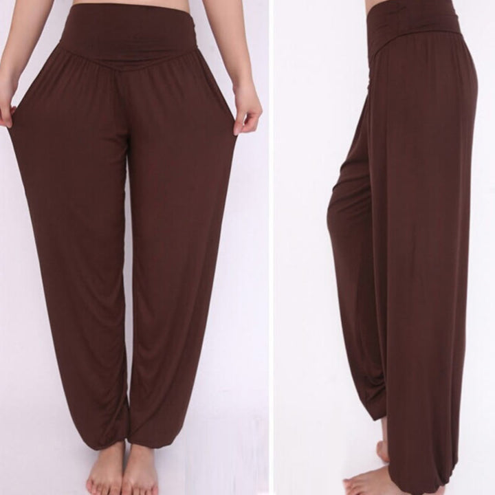 Pantalon sarouel long en modal de couleur unie avec Buddha Stones - image 38