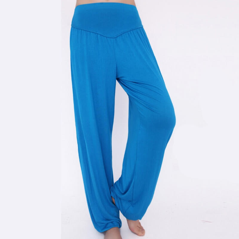 Pantalon sarouel long en modal de couleur unie avec Buddha Stones - image 43