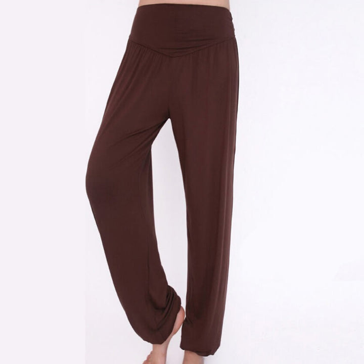 Pantalon sarouel long en modal de couleur unie avec Buddha Stones - image 37