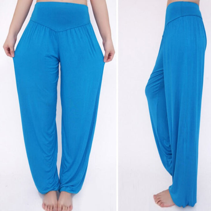 Pantalon sarouel long en modal de couleur unie avec Buddha Stones - image 44