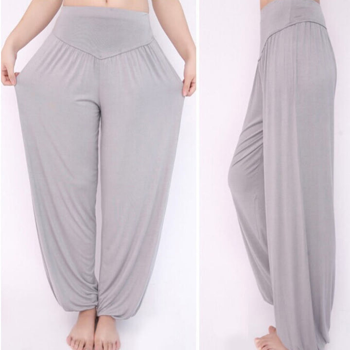 Pantalon sarouel long en modal de couleur unie avec Buddha Stones - image 11